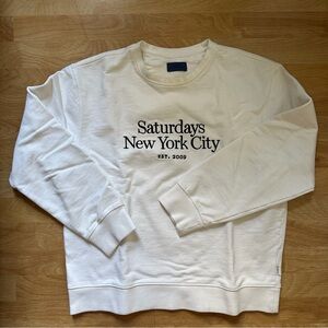 SATURDAYS NYC Bowery Miller Standard Crew in Ivory